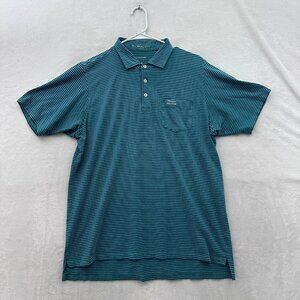 B Draddy Polo Shirt Mens M Blue Stiped Golf Pima Cotton Medalist Golf Club